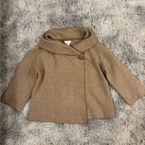 Kenar Tan Herringbone Women's Wool Blend Cape